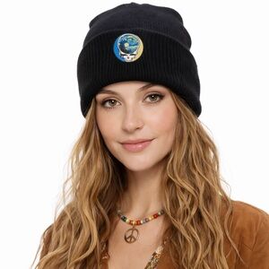 Grateful Dead Starry Night Stealie Beanie Knit Hat Deadhead Winter Cap